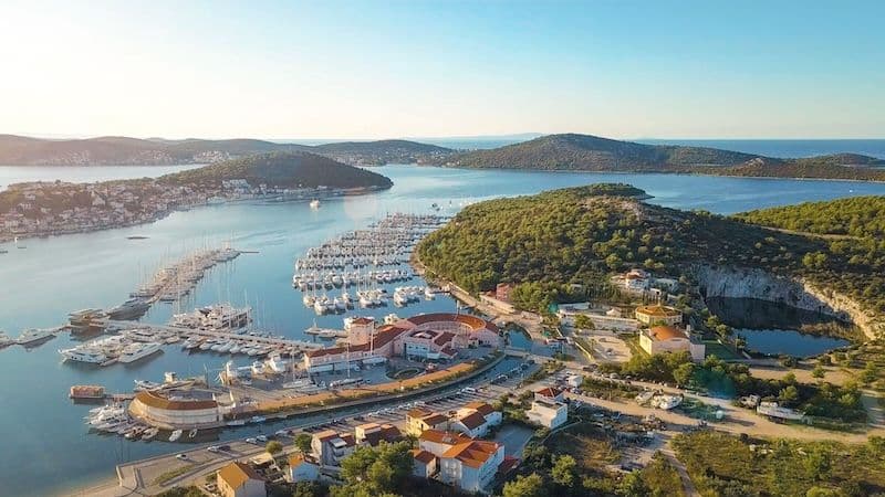 marina frapa rogoznica aerial view
