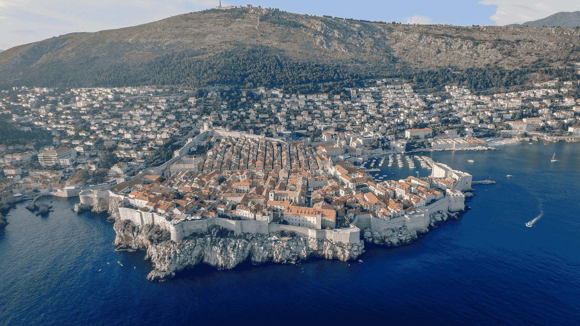 dubrovnik city walls in south dalmatia