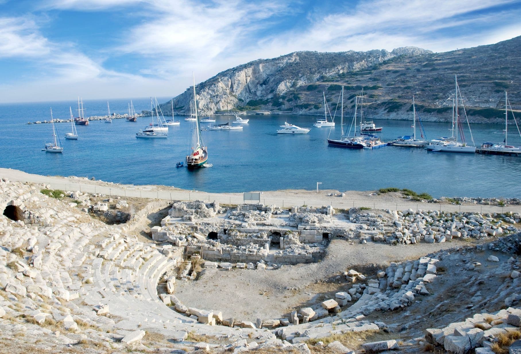 bodrum knidos ampitheatre ruins