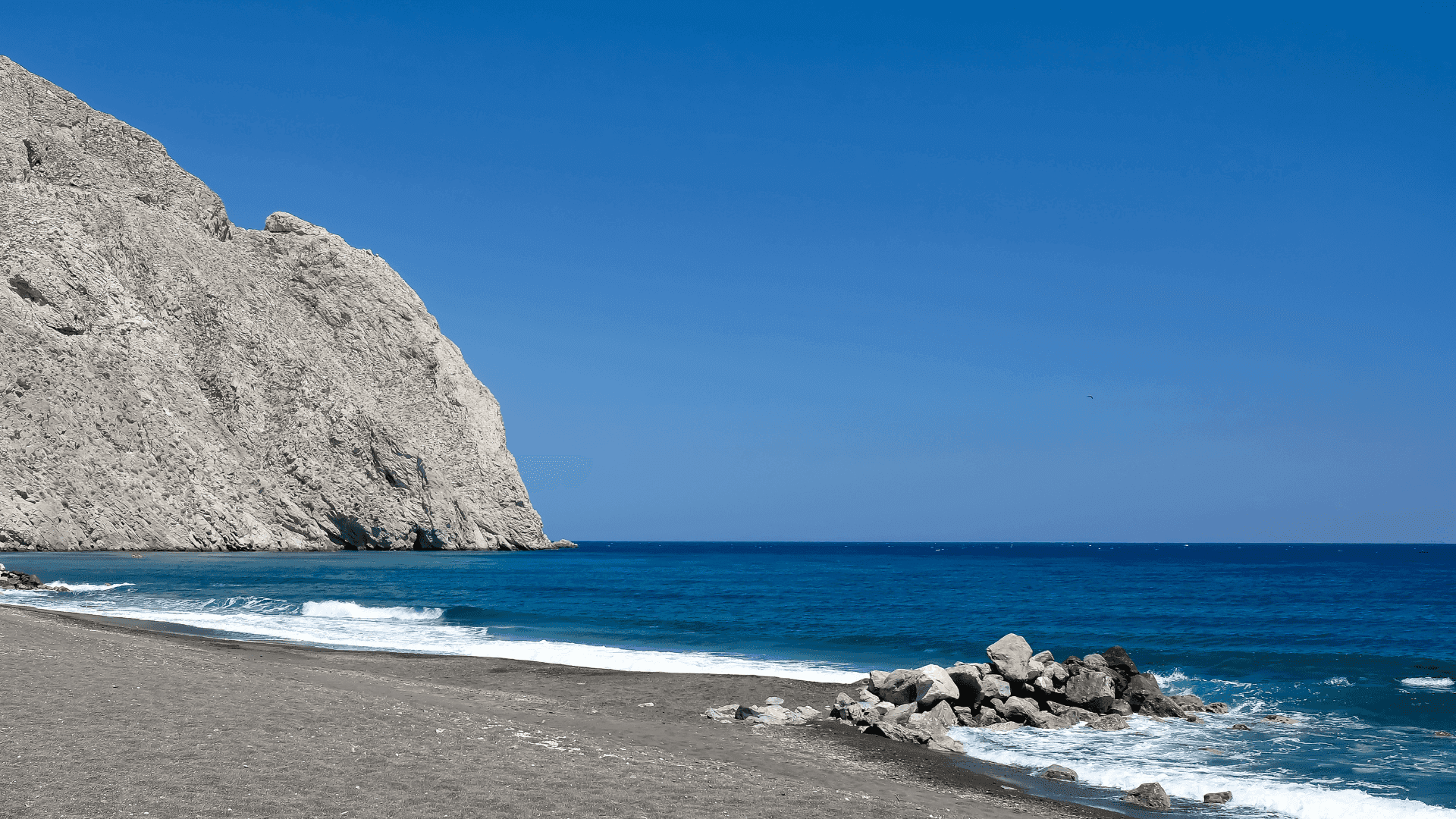 Perissa Black Sand Beach in Cyclades