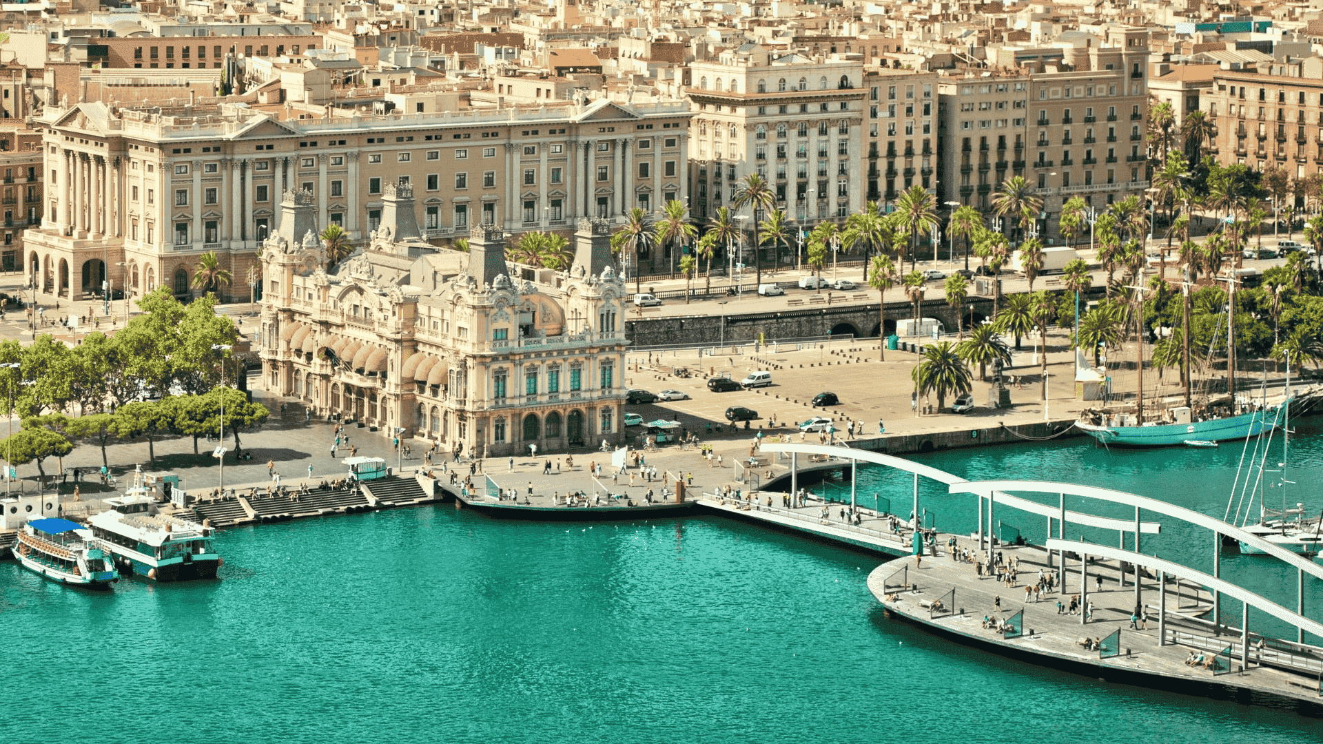 port marina in barcelona spain