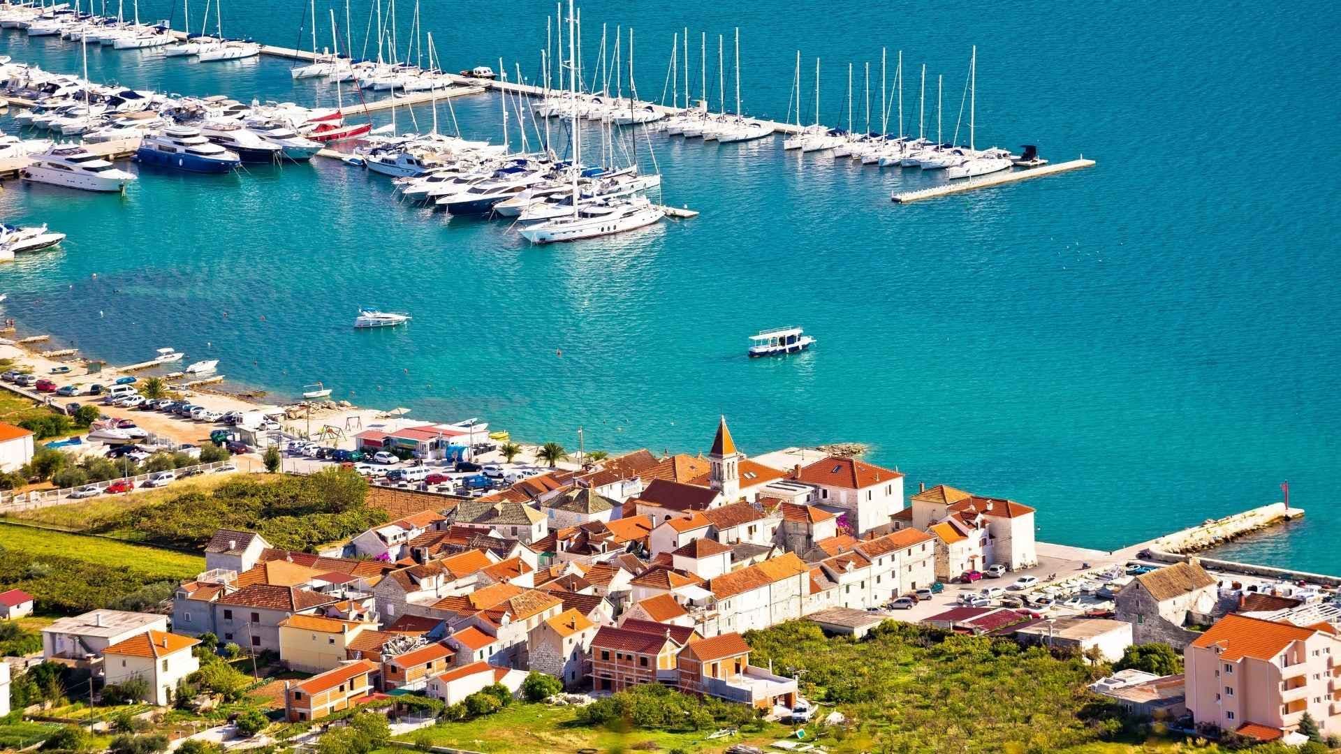 seget donji boats moored in marina