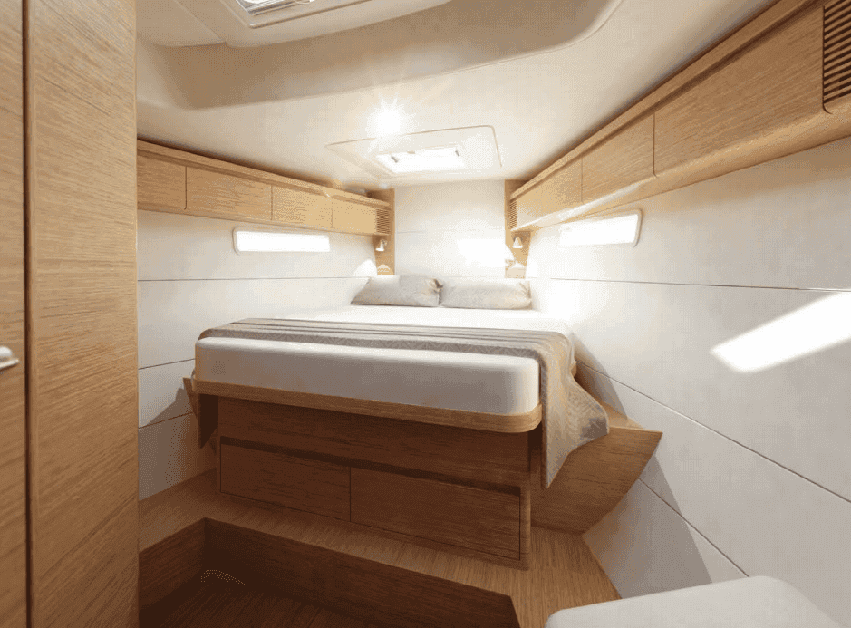 xc-45 yacht double bed cabin