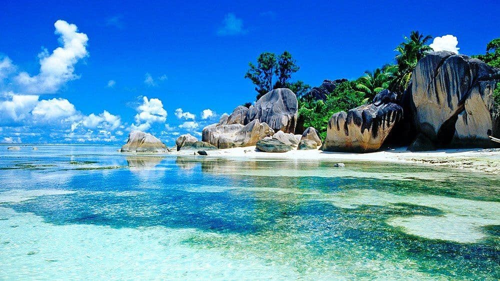 east africa seychelles island beach rocks