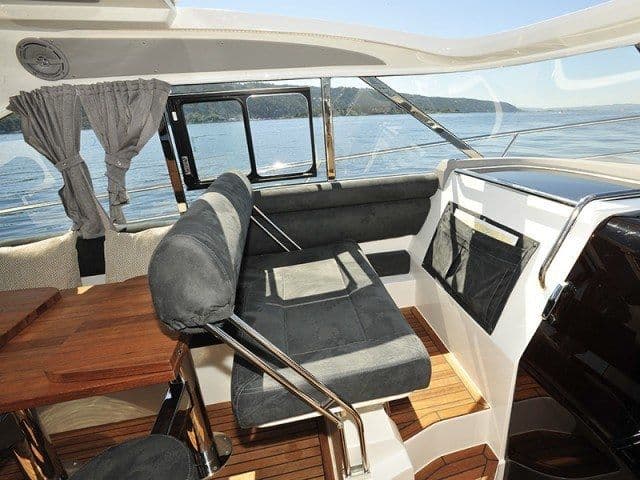 marex 375 bareboat interior shot of helm
