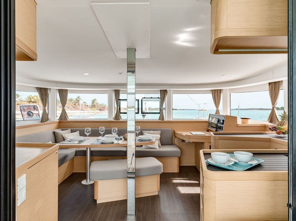 lagoon 42 olympios zeus interior dining area