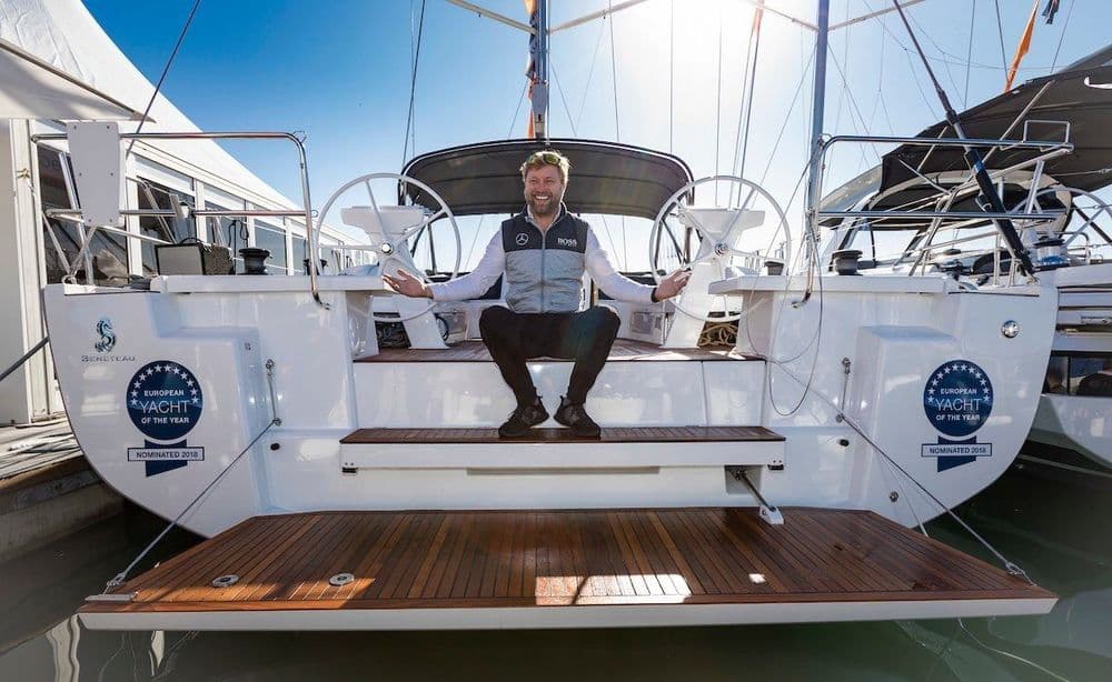 oceanis 51.1 freyja captain sitting on boat