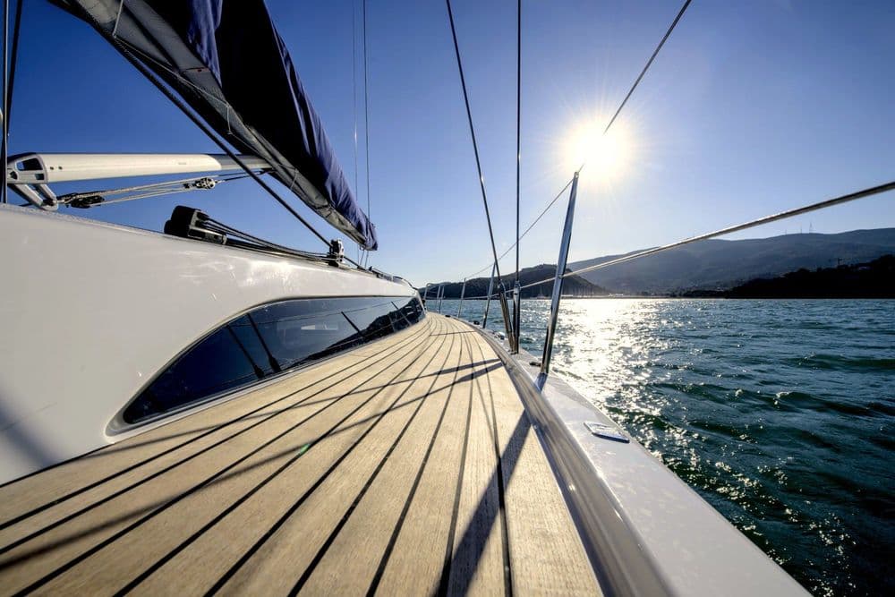 x-46 yacht full teak deck banner