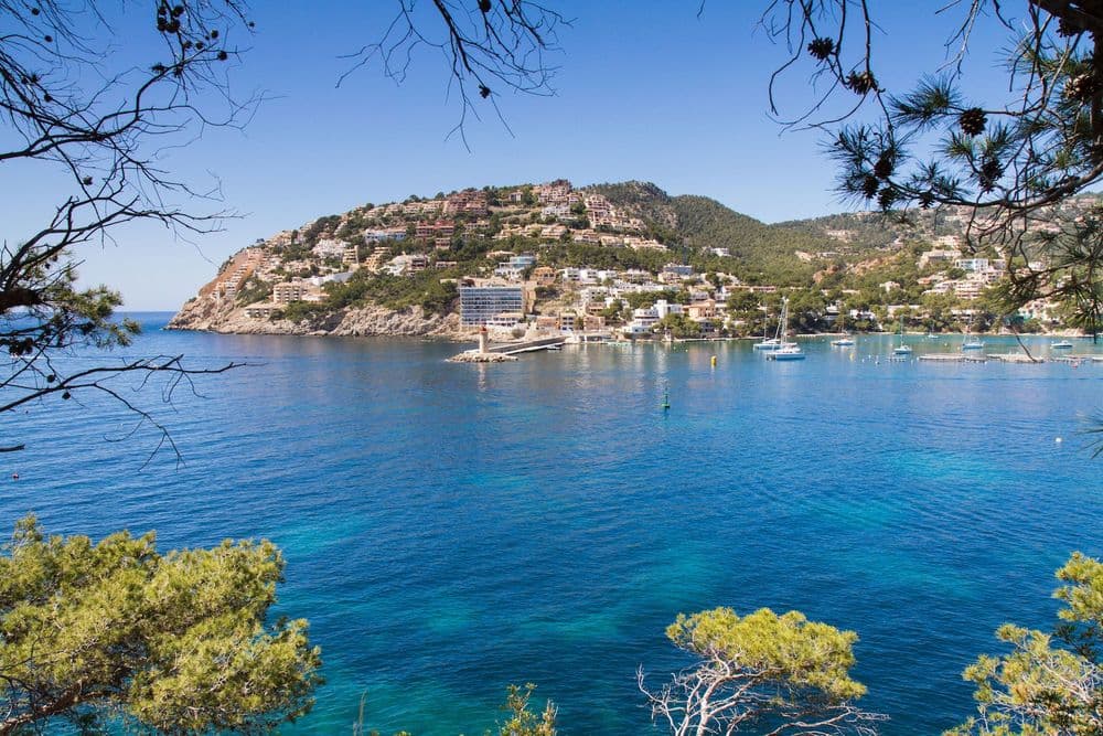 port andratx lr blue water in front of town mallorca