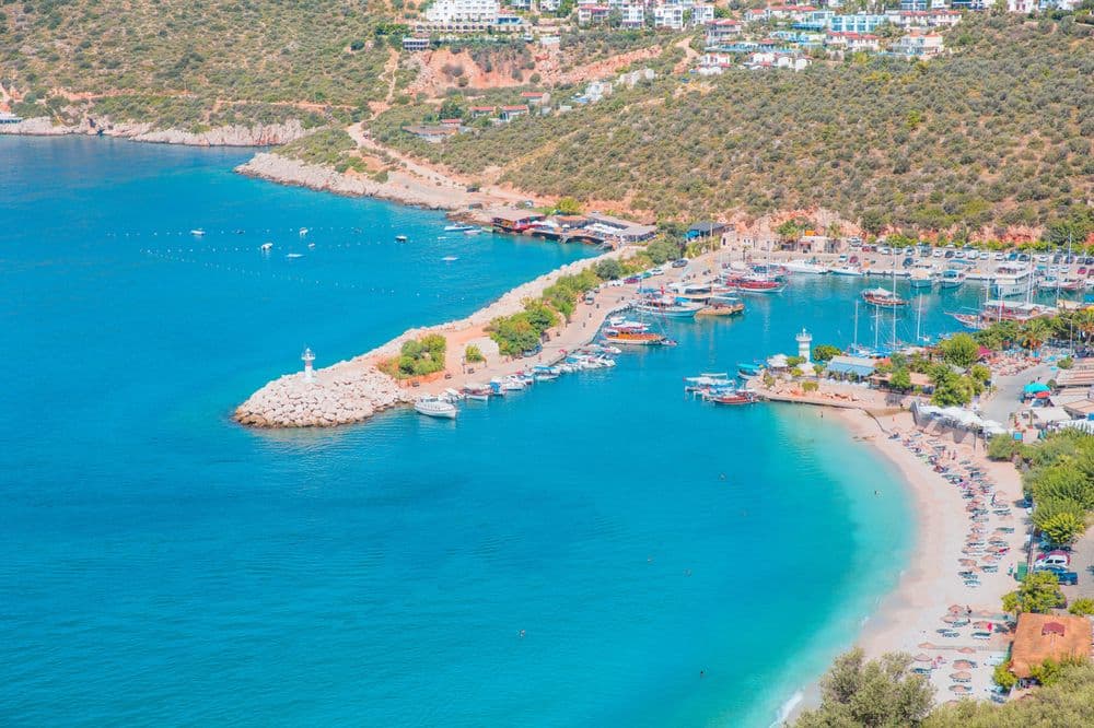 kalkan marina boats moored in turkey