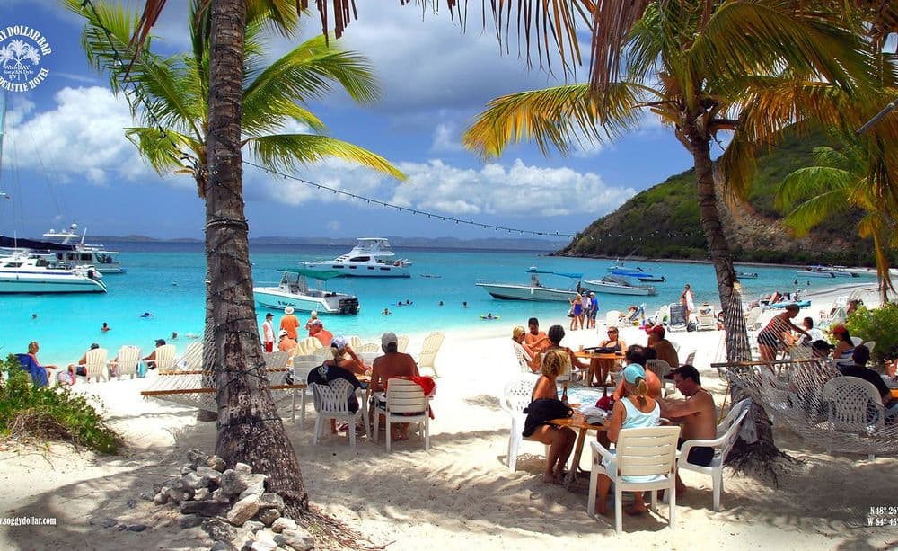 soggy dollar bar sitting area beach bvi jost van dyke