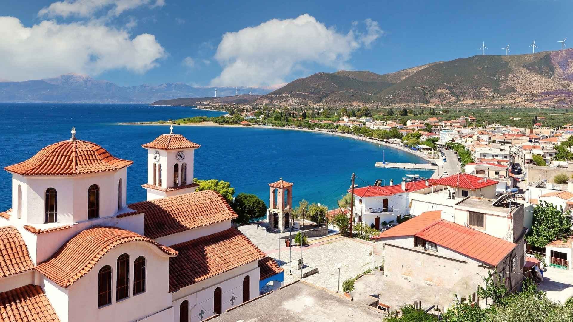 rhodes tilos greece houses near the water