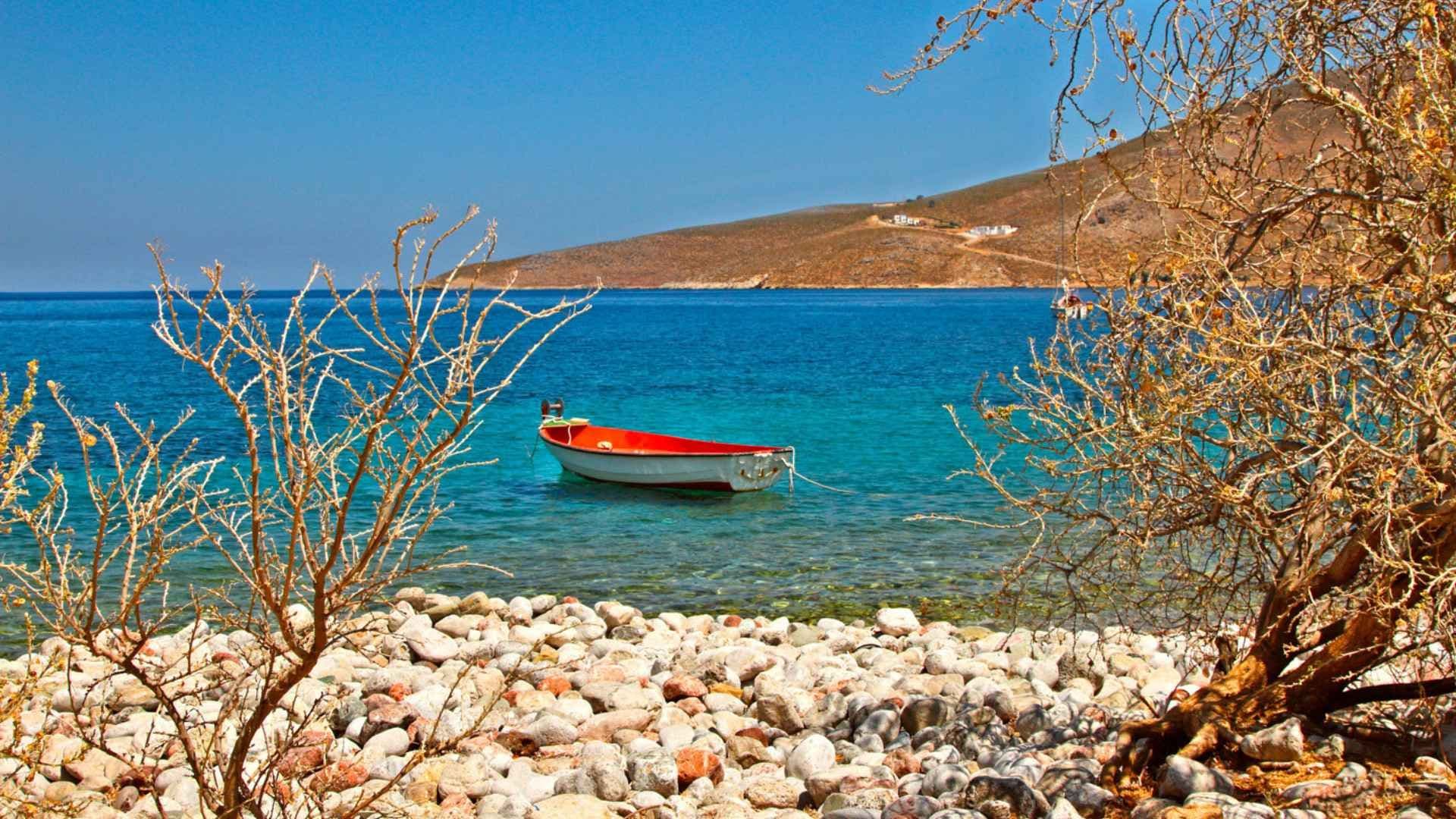 tilos island dodecanese greece boat