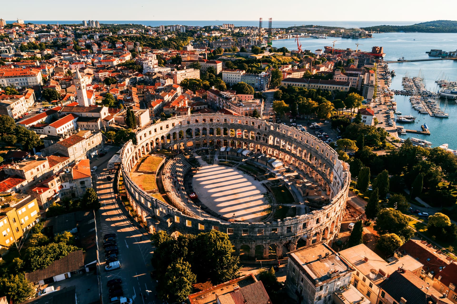 pula arena and waterfront