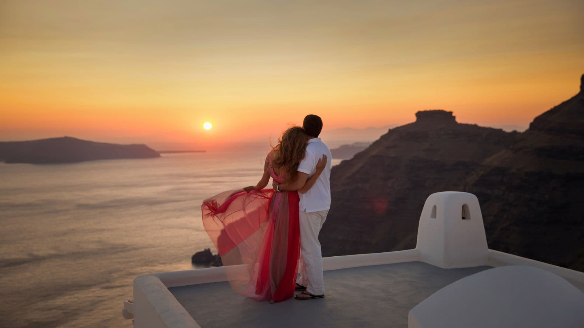 greece couple sunset