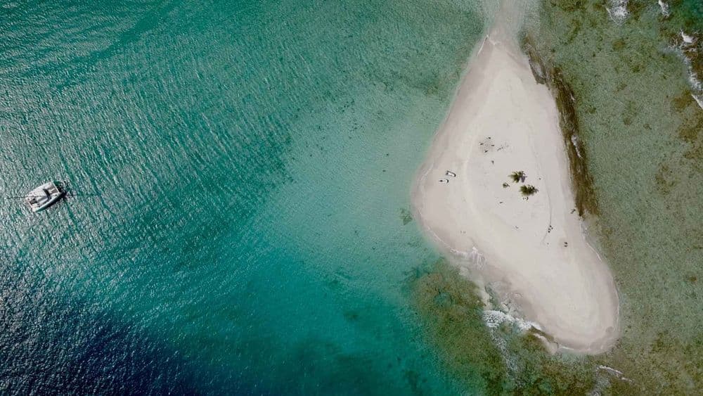 aerial catamaran sandy island BVI