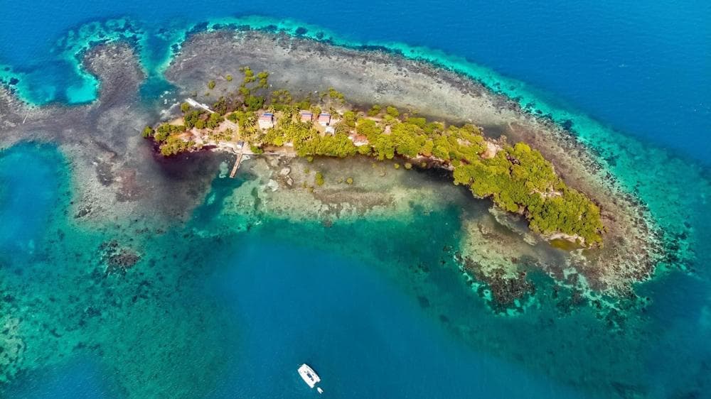 belize aerial view island